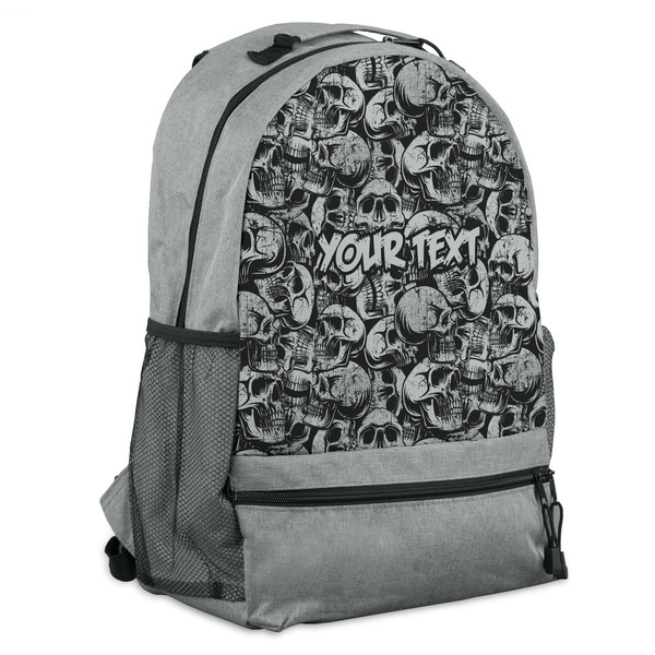 Custom Skulls Backpack - Grey (Personalized)