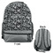 Skulls Large Backpack - Gray - Front & Back View