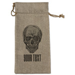 Skulls Large Burlap Gift Bag - Front (Personalized)