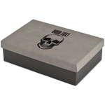 Skulls Large Gift Box w/ Engraved Leather Lid (Personalized)