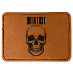 Skulls Faux Leather Iron On Patch - Rectangle (Personalized)