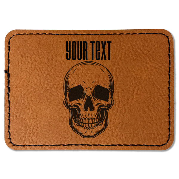 Custom Skulls Faux Leather Iron On Patch - Rectangle (Personalized)