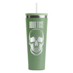 Skulls RTIC Everyday Tumbler with Straw - 28oz - Light Green - Single-Sided (Personalized)