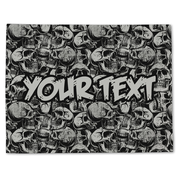 Custom Skulls Single-Sided Linen Placemat - Single w/ Name or Text