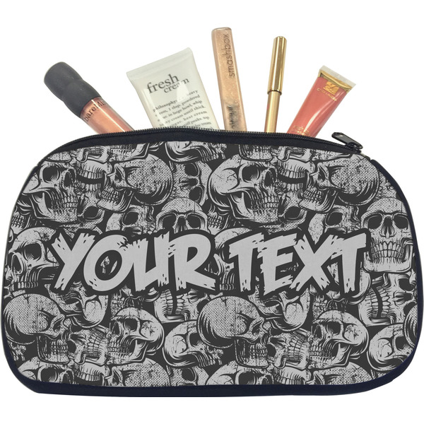 Custom Skulls Makeup / Cosmetic Bag - Medium (Personalized)