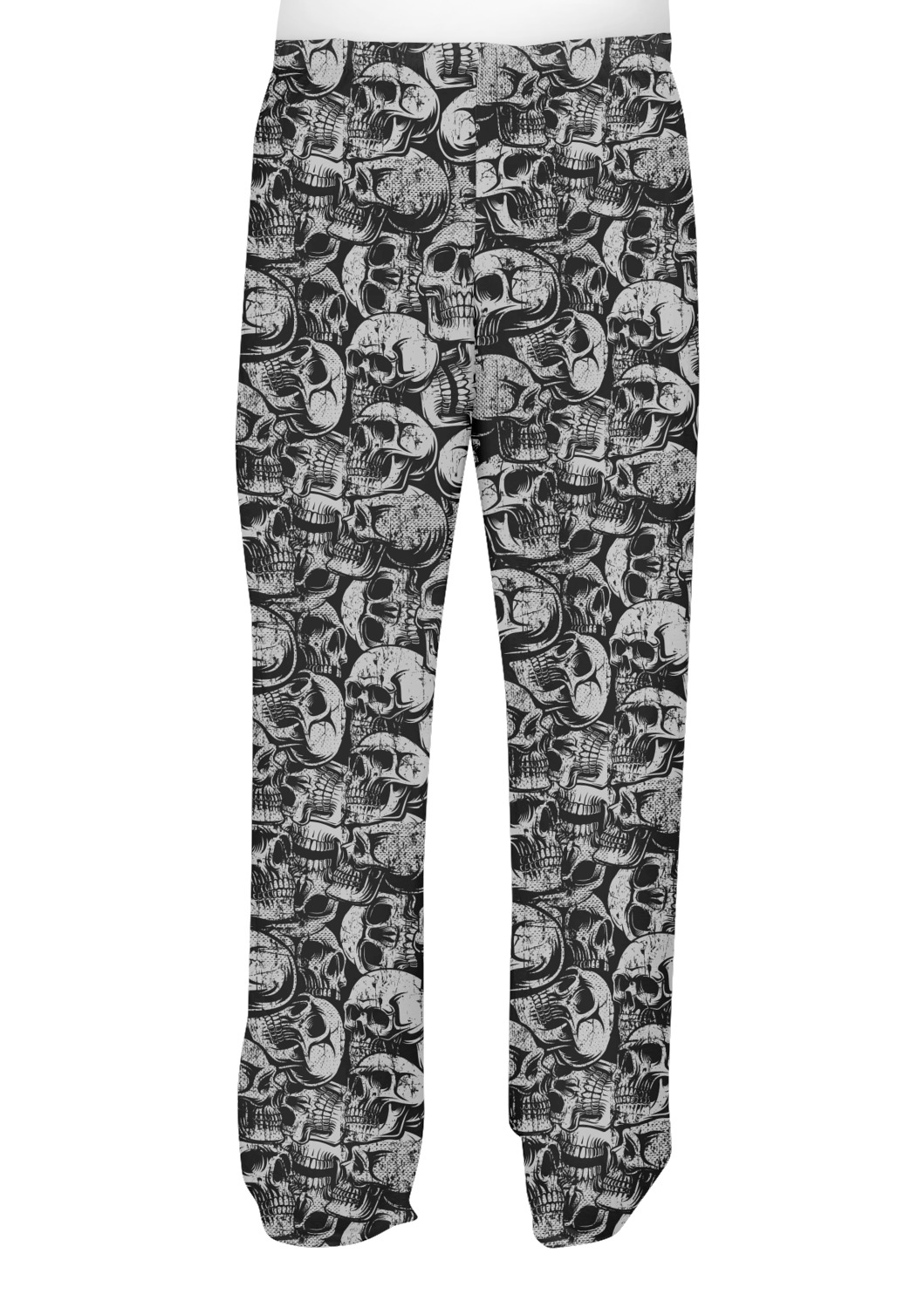 Custom Skulls Mens Pajama Pants YouCustomizeIt   Skulls Men Pjs Back On Model 