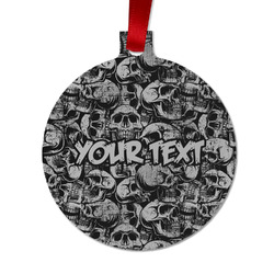 Skulls Metal Ball Ornament - Double Sided w/ Name or Text