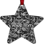 Skulls Metal Star Ornament - Double Sided w/ Name or Text