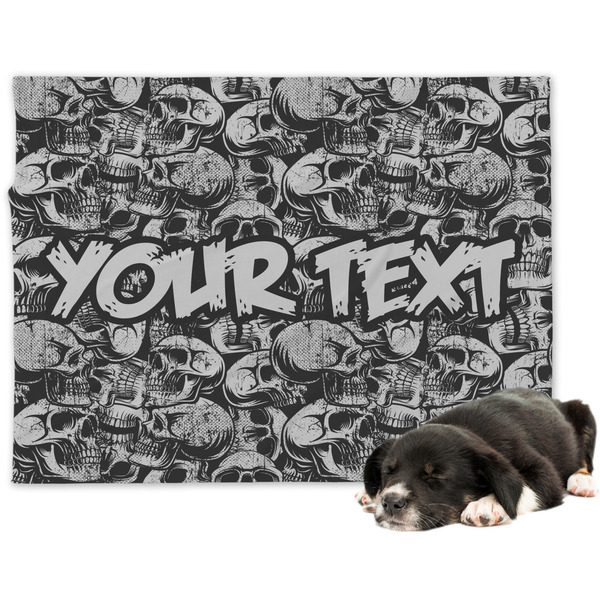 Custom Skulls Dog Blanket - Large (Personalized)