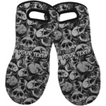 Skulls Neoprene Oven Mitts - Set of 2 w/ Name or Text