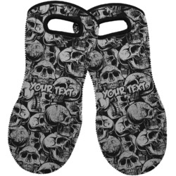 Skulls Neoprene Oven Mitts - Set of 2 w/ Name or Text