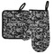 Skulls Neoprene Oven Mitt and Pot Holder Set - Left