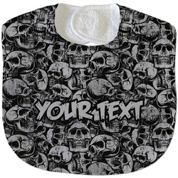 Skulls Velour Baby Bib w/ Name or Text