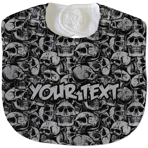 Custom Skulls Velour Baby Bib w/ Name or Text