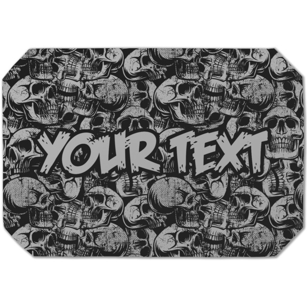 Custom Skulls Dining Table Mat - Octagon (Single-Sided) w/ Name or Text