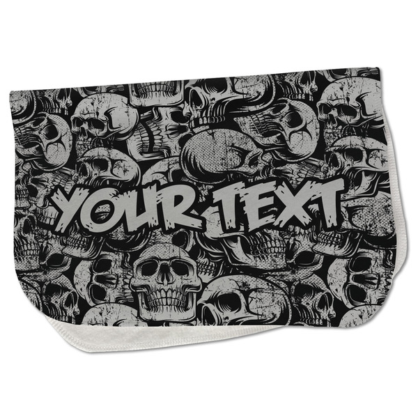 Custom Skulls Burp Cloth - Fleece w/ Name or Text