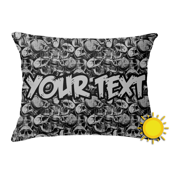 Custom Skulls Outdoor Throw Pillow (Rectangular) (Personalized)