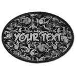 Skulls Iron On Oval Patch w/ Name or Text