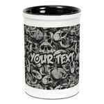 Skulls Ceramic Pencil Holders - Black