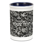 Skulls Ceramic Pencil Holders - Blue