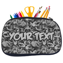 Skulls Neoprene Pencil Case - Medium w/ Name or Text