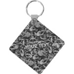 Skulls Diamond Plastic Keychain w/ Name or Text