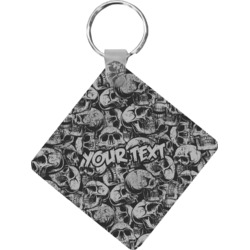 Skulls Diamond Plastic Keychain w/ Name or Text