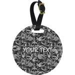 Skulls Plastic Luggage Tag - Round (Personalized)