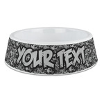 Skulls Plastic Dog Bowl - Large (Personalized)