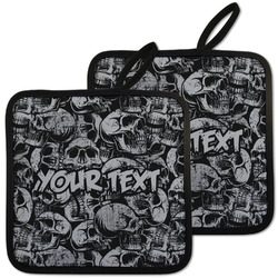 Skulls Pot Holders - Set of 2 w/ Name or Text