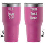 Skulls RTIC Tumbler - Magenta - Laser Engraved - Double-Sided (Personalized)