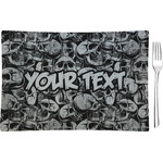 Skulls Rectangular Glass Appetizer / Dessert Plate - Single or Set (Personalized)