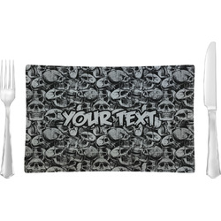 Skulls Glass Rectangular Lunch / Dinner Plate (Personalized)