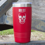 Skulls 20 oz Stainless Steel Tumbler - Red - Single Sided (Personalized)