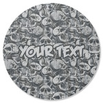 Skulls Round Rubber Backed Coaster (Personalized)