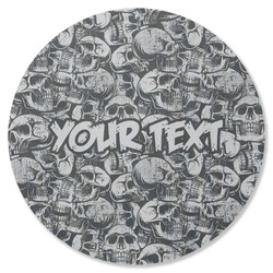 Skulls Round Rubber Backed Coaster (Personalized)