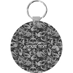 Skulls Round Plastic Keychain (Personalized)