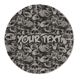 Skulls Round Linen Placemat - Single Sided (Personalized)