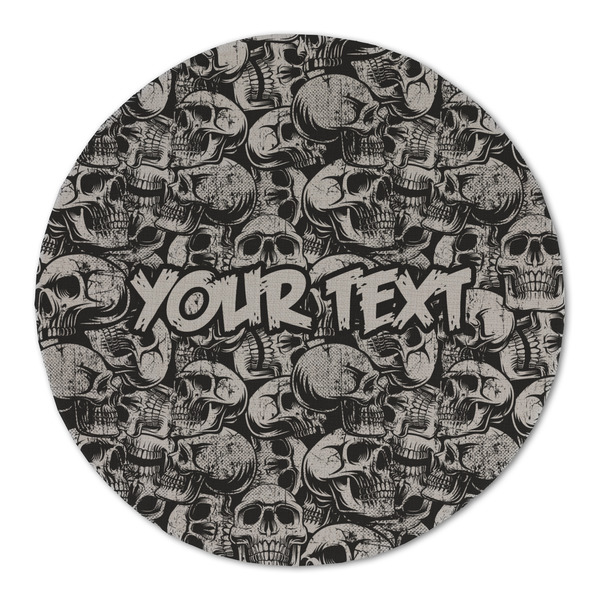 Custom Skulls Round Linen Placemat - Single Sided (Personalized)