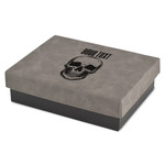 Skulls Small Gift Box w/ Engraved Leather Lid (Personalized)