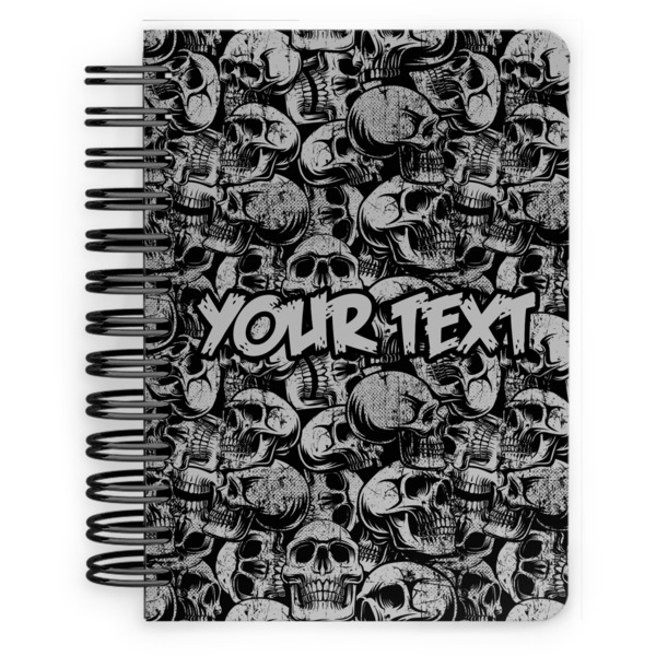 Custom Skulls Spiral Notebook - 5x7 w/ Name or Text