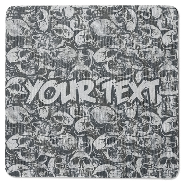 Custom Skulls Square Rubber Backed Coaster (Personalized)