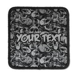 Skulls Iron On Square Patch w/ Name or Text