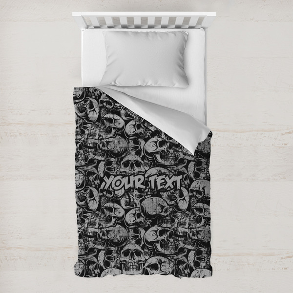 Custom Skulls Toddler Duvet Cover w/ Name or Text