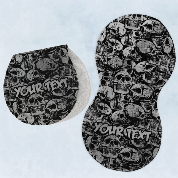 Custom Skulls Burp Pads - Velour - Set of 2 w/ Name or Text