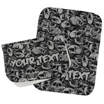 Skulls Burp Cloths - Fleece - Set of 2 w/ Name or Text