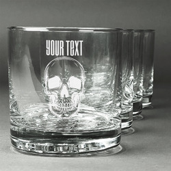 Skulls Whiskey Glasses (Set of 4) (Personalized)