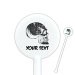 Skulls 5.5" Round Plastic Stir Sticks - White - Double Sided (Personalized)