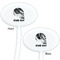 Skulls White Plastic 7" Stir Stick - Double Sided - Oval - Front & Back