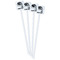 Skulls White Plastic Stir Stick - Double Sided - Square - Front